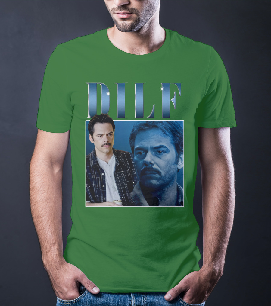 Charlie Swan DILF Mustache Double T-Shirt