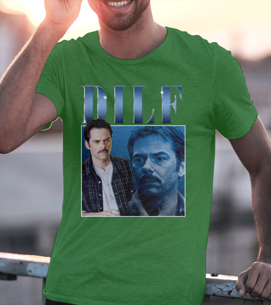 Charlie Swan DILF Mustache Double T-Shirt