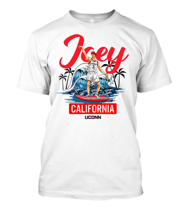 Joey California UConn Surfing Basketball Wave T-Shirt