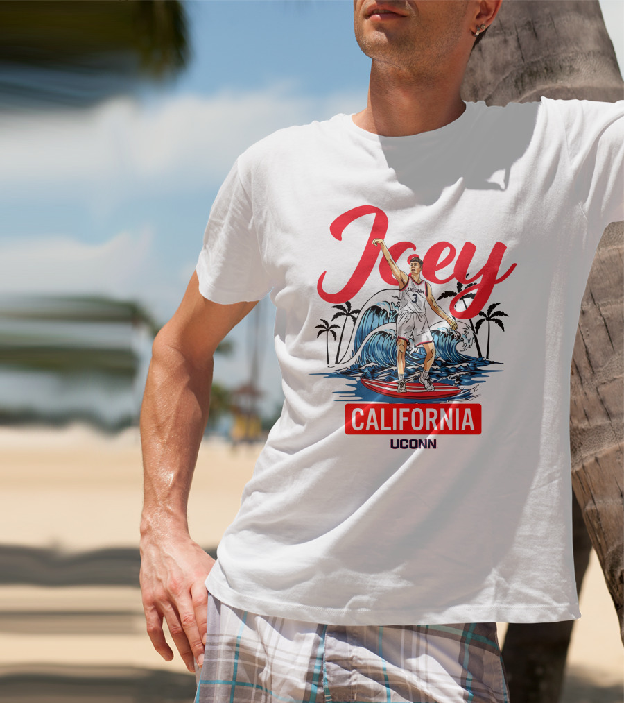 Joey California UConn Surfing Basketball Wave T-Shirt