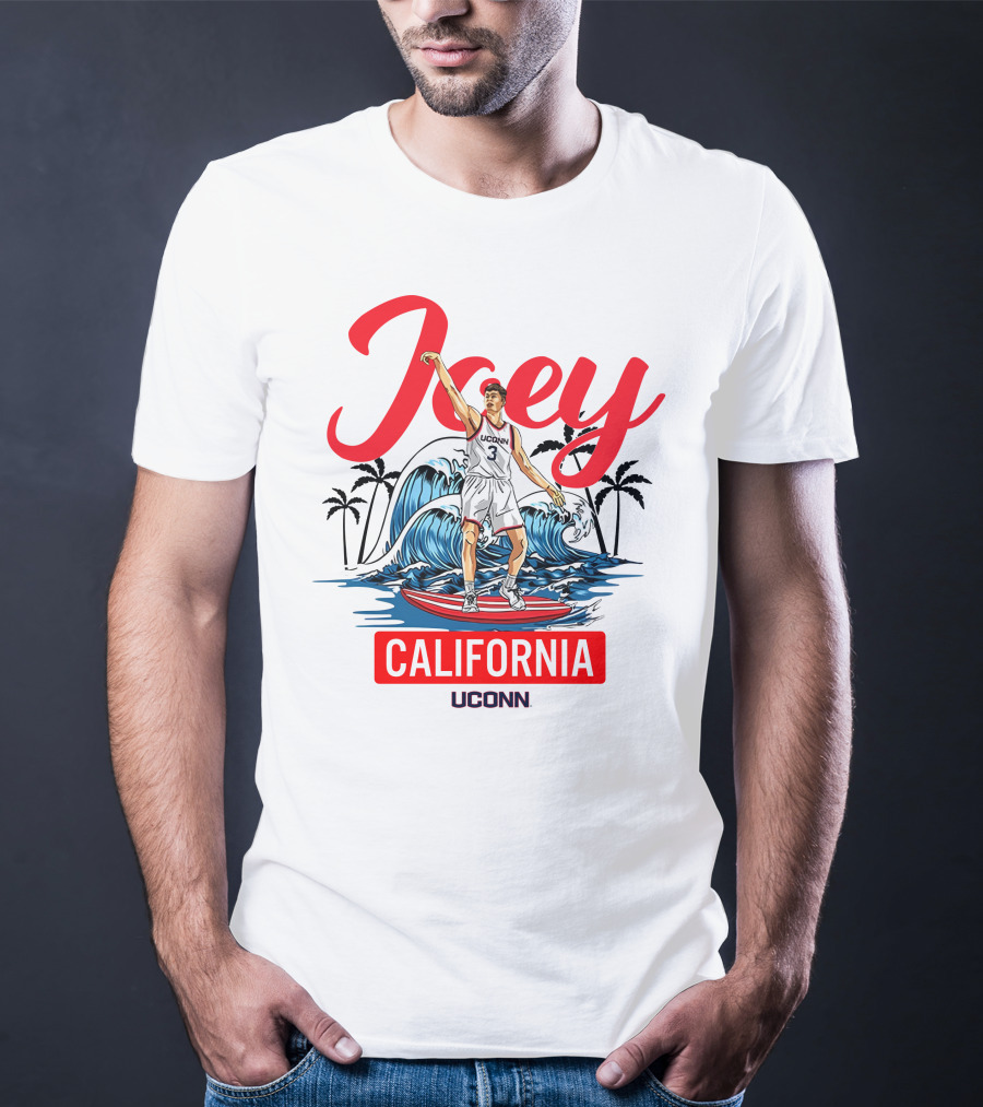 Joey California UConn Surfing Basketball Wave T-Shirt