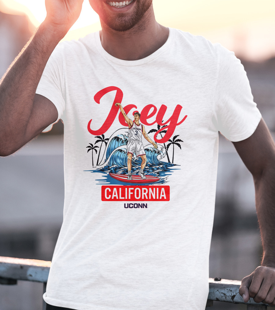 Joey California UConn Surfing Basketball Wave T-Shirt