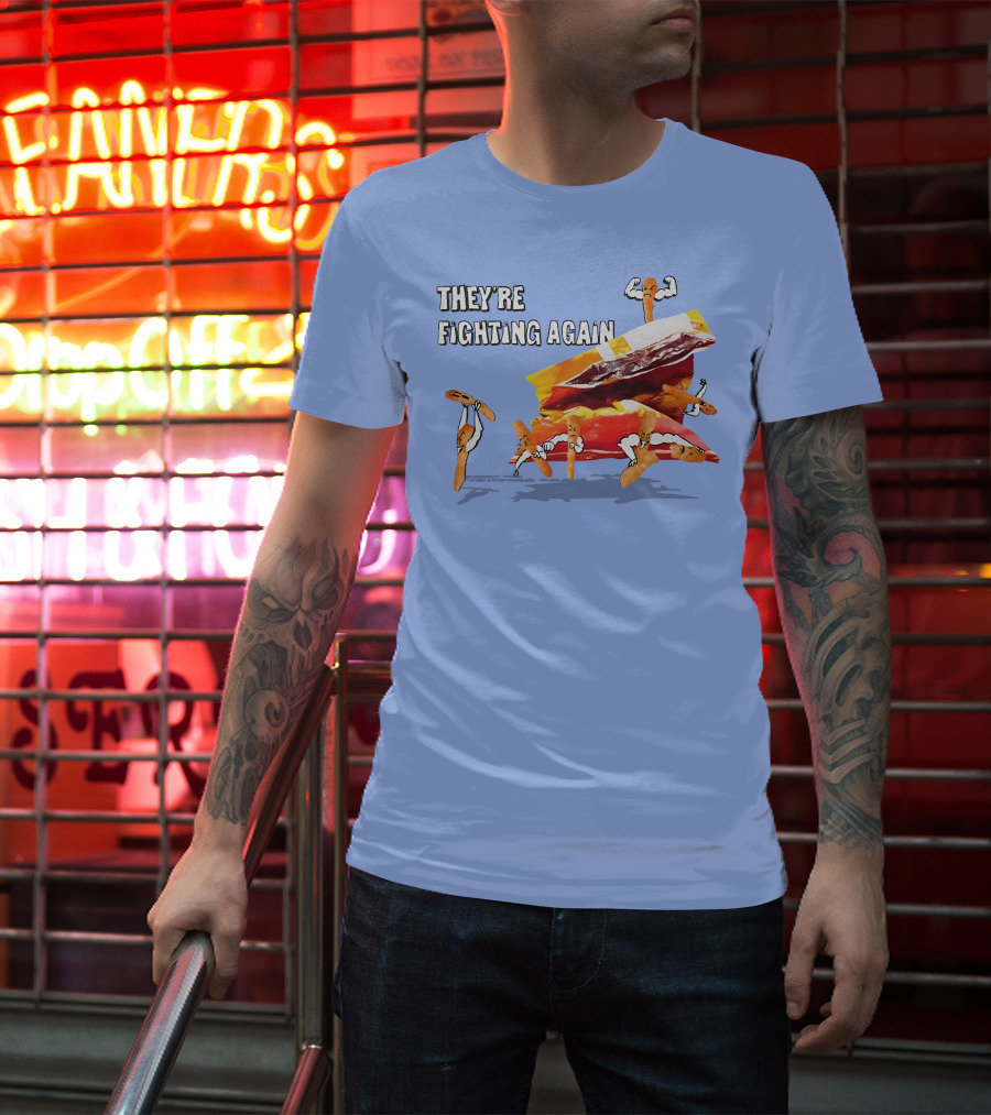 They're Fighting Again Pretzel Snack Showdown Fun T-Shirt