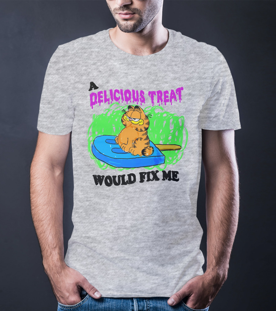 Garfield A Delicious Treat Would Fix Me Popsicle T-Shirt