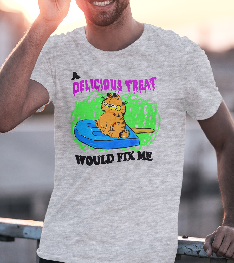 Garfield A Delicious Treat Would Fix Me Popsicle T-Shirt