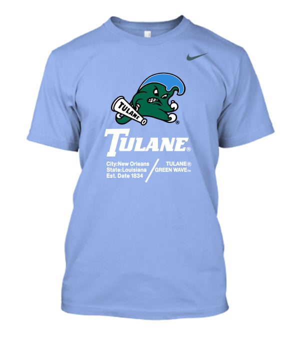 Tulane Green Wave New Orleans Louisiana Est 1834 T-Shirt