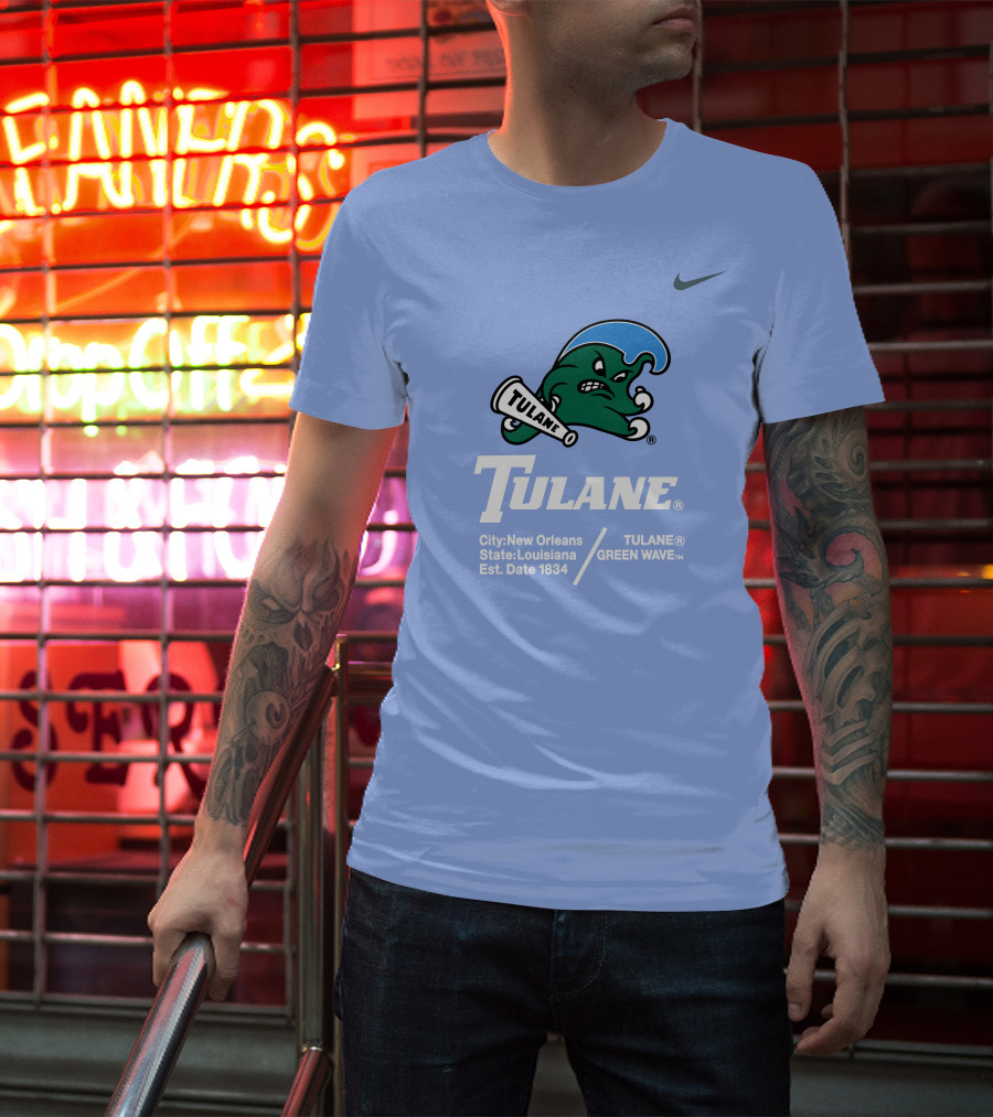 Tulane Green Wave New Orleans Louisiana Est 1834 T-Shirt