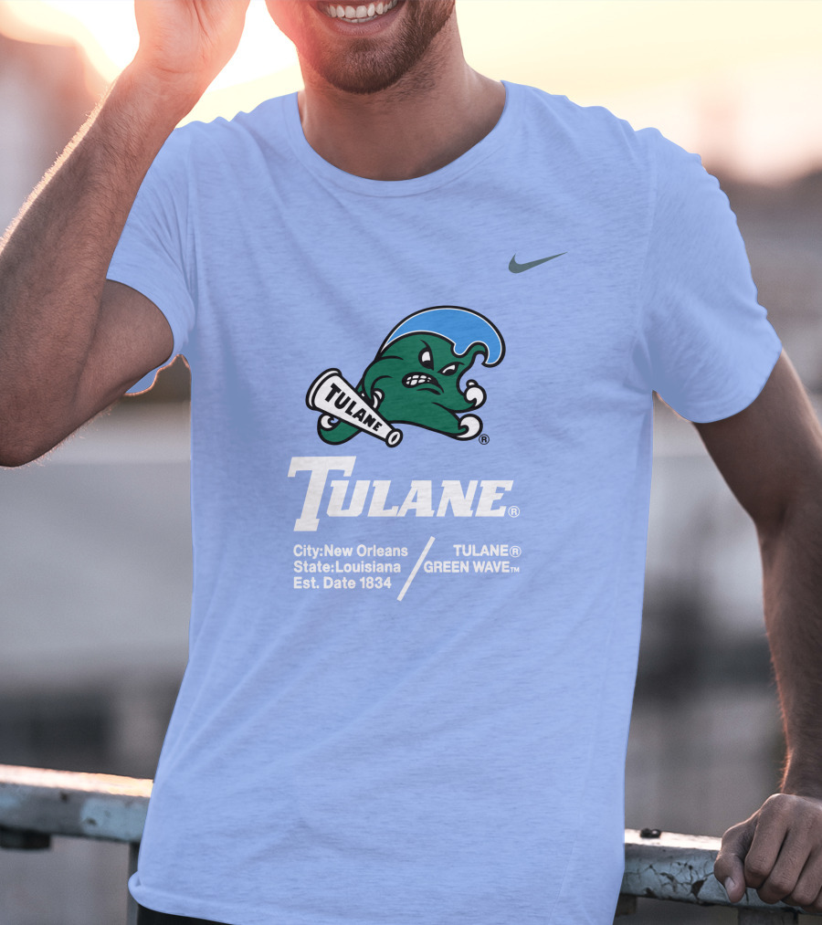 Tulane Green Wave New Orleans Louisiana Est 1834 T-Shirt