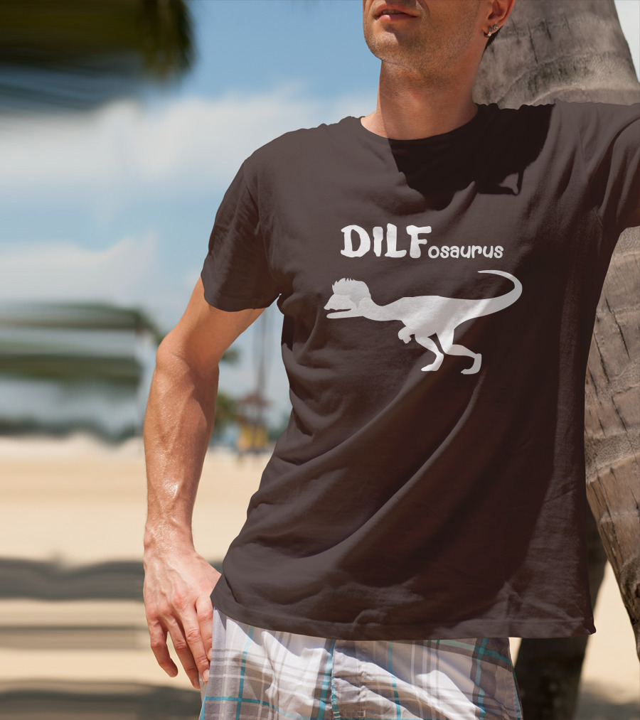 DILFosaurus Dinosaur Silhouette With Hairstyle T-Shirt