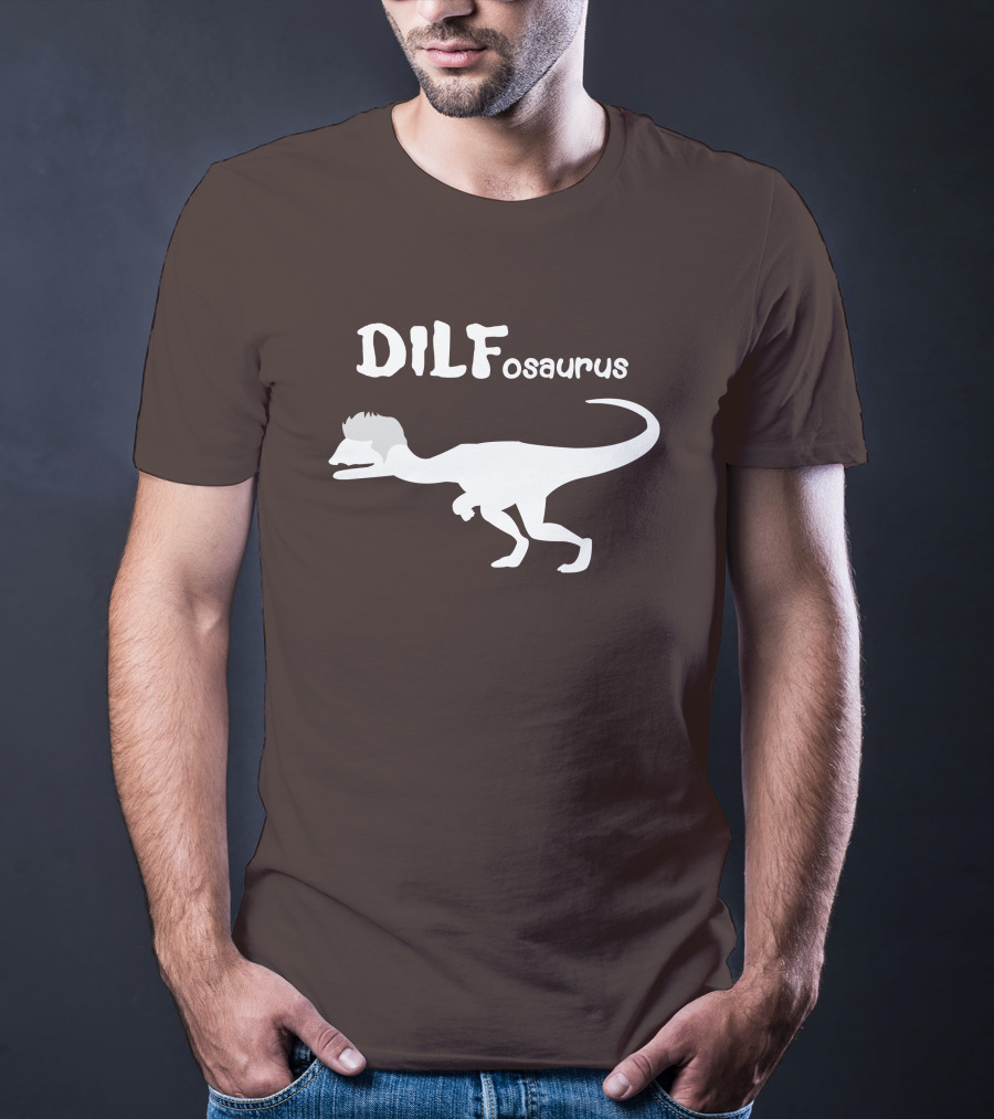 DILFosaurus Dinosaur Silhouette With Hairstyle T-Shirt