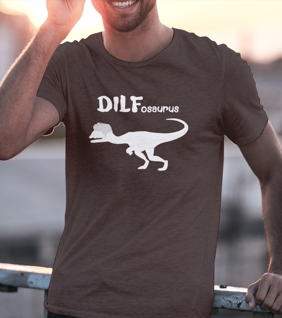 DILFosaurus Dinosaur Silhouette With Hairstyle T-Shirt