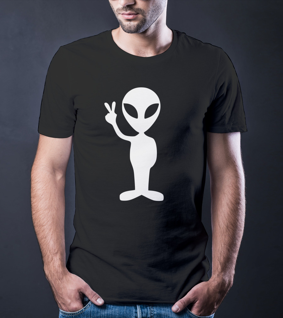 Alien Peace Hand Gesture T-Shirt