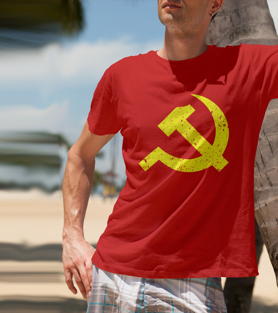 Aaron Spacethug Hammer And Sickle Communist Party Flag T-Shirt