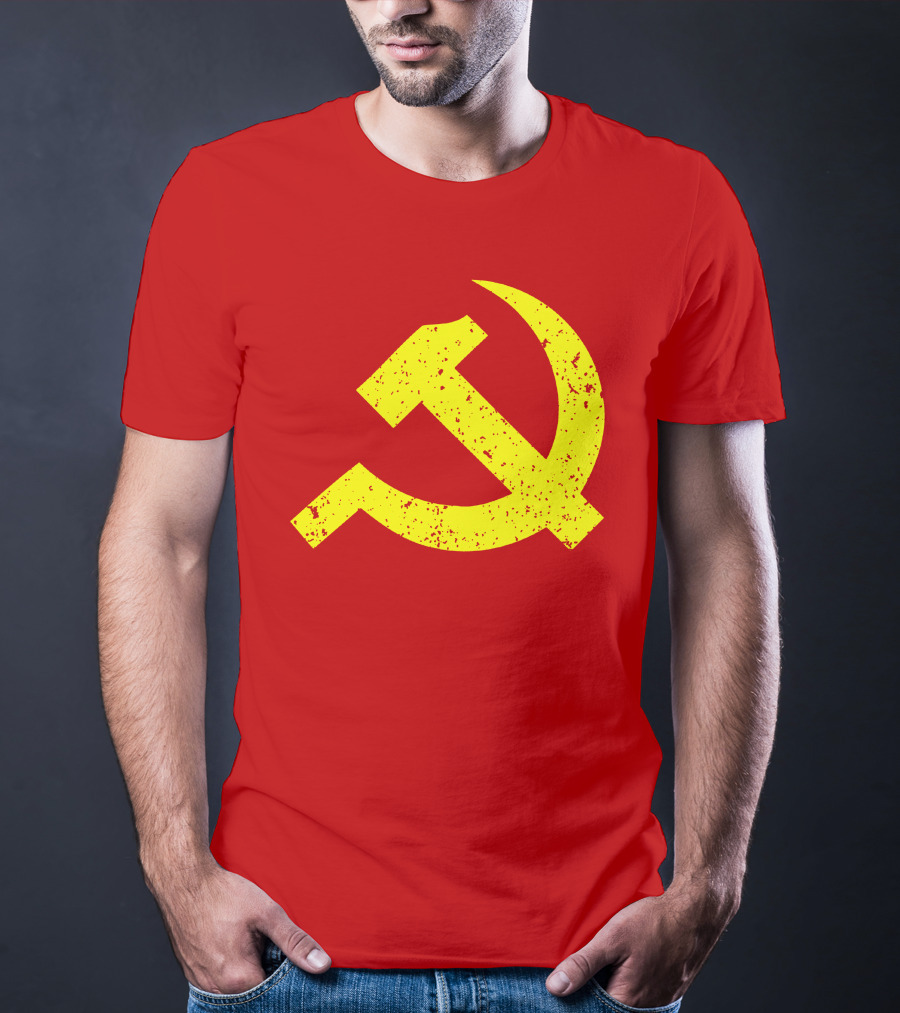 Aaron Spacethug Hammer And Sickle Communist Party Flag T-Shirt