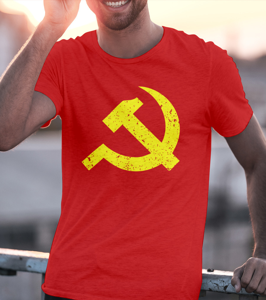 Aaron Spacethug Hammer And Sickle Communist Party Flag T-Shirt