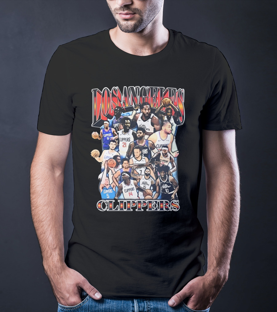 Los Angeles Clippers Basketball Players Collage With Team Name T-Shirt