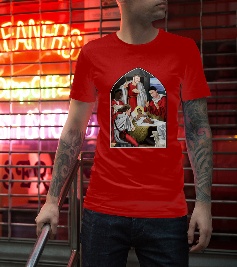 Victoriamscott Adults Jesus Saka Nativity Gunners Christmas Jumper T-Shirt