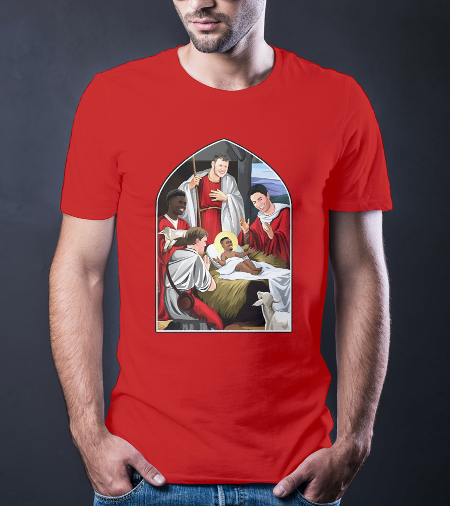 Victoriamscott Adults Jesus Saka Nativity Gunners Christmas Jumper T-Shirt