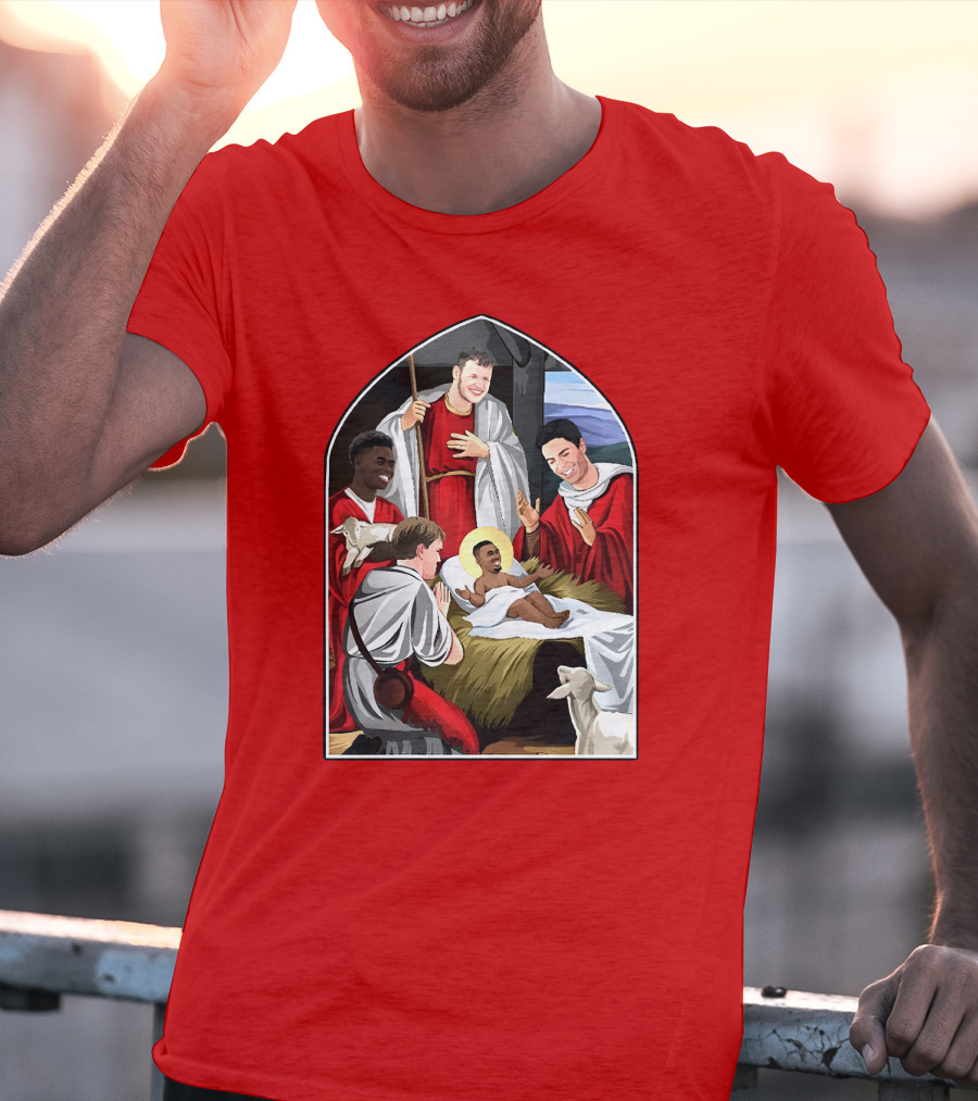 Victoriamscott Adults Jesus Saka Nativity Gunners Christmas Jumper T-Shirt