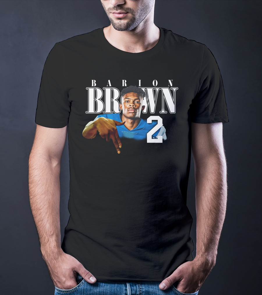 Barion Brown L’S Down Football Number 2 T-Shirt