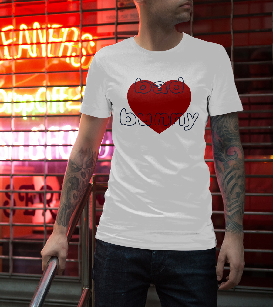 Bad Bunny Red Heart Sanbenito T-Shirt