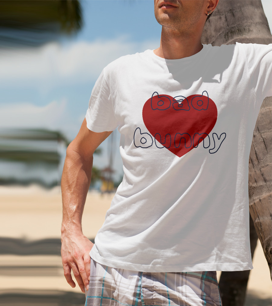 Bad Bunny Red Heart Sanbenito T-Shirt