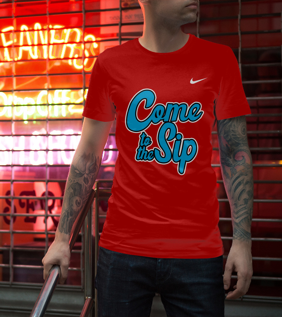 Kelvin Bolden Come To The Sip Red And Blue Script T-Shirt