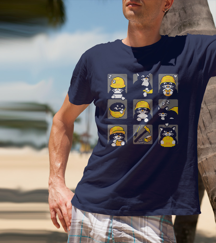 Rawpaw Ink Store Cats With Jobs Construction Workers Icons T-Shirt