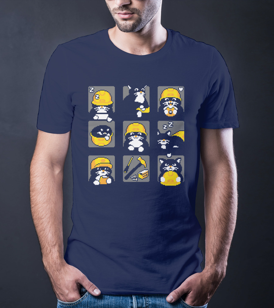Rawpaw Ink Store Cats With Jobs Construction Workers Icons T-Shirt