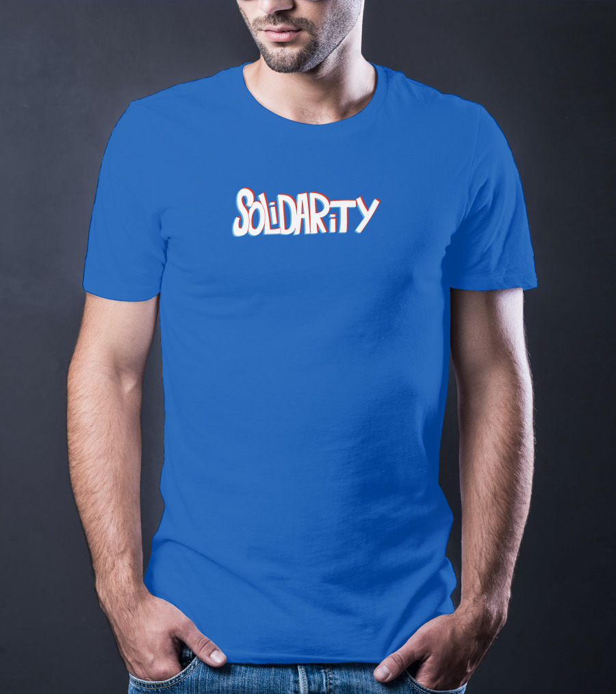 Solidaritycouk Solidarity Dyed Blue Text T-Shirt