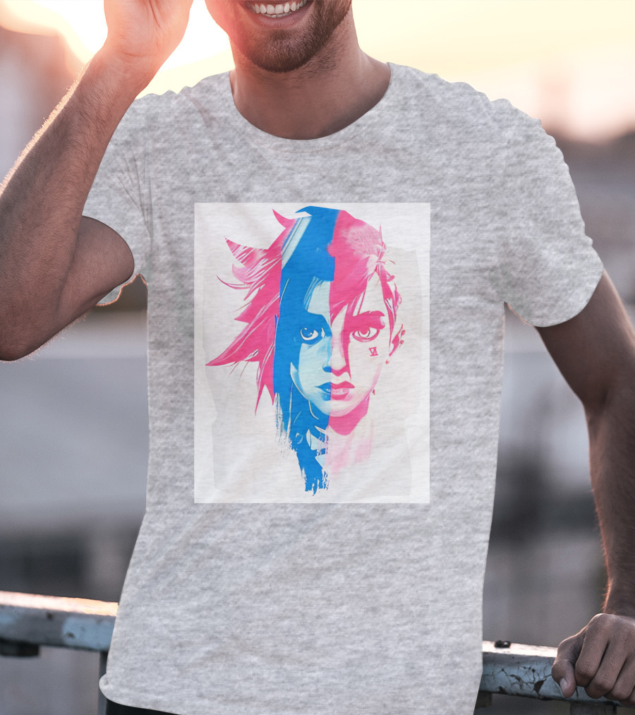 Arcaneshow Vi And Jinx Split Face T-Shirt