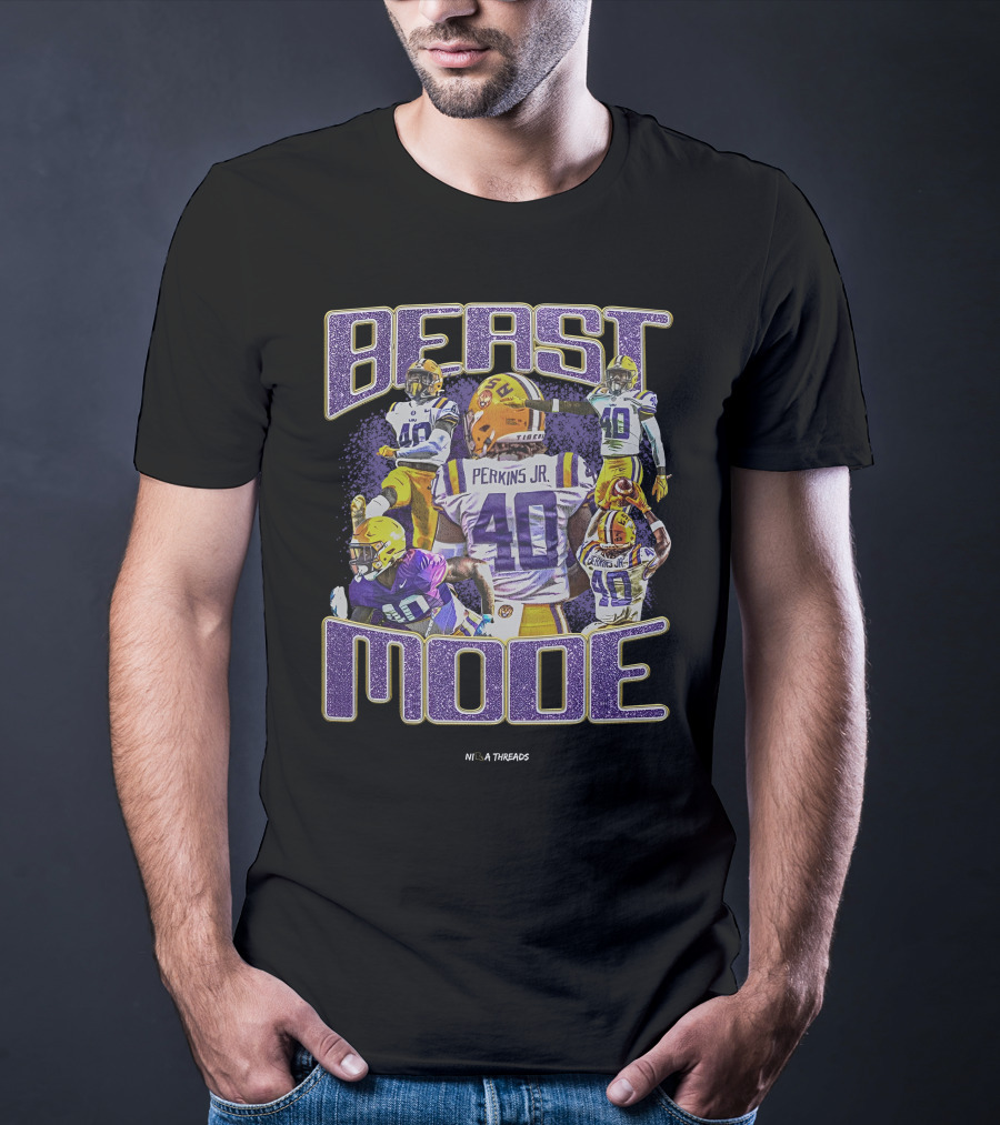 Nila Threads Perkins Jr Beast Mode 40 Football Player Highlights T-Shirt