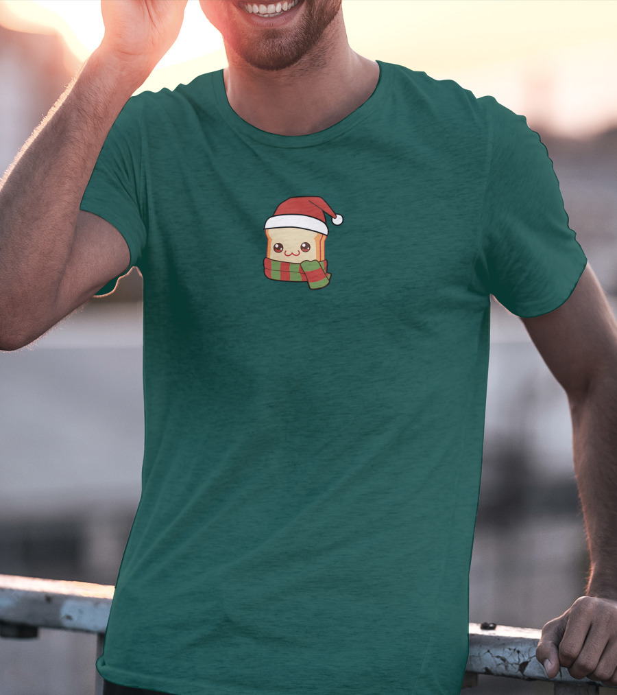 Friendship Bread Shop Christmas Bread Santa Hat And Scarf T-Shirt