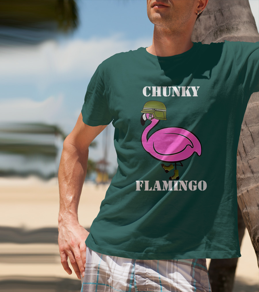 Chunky Flamingo Military Gymlifeanimal Boots Helmet T-Shirt