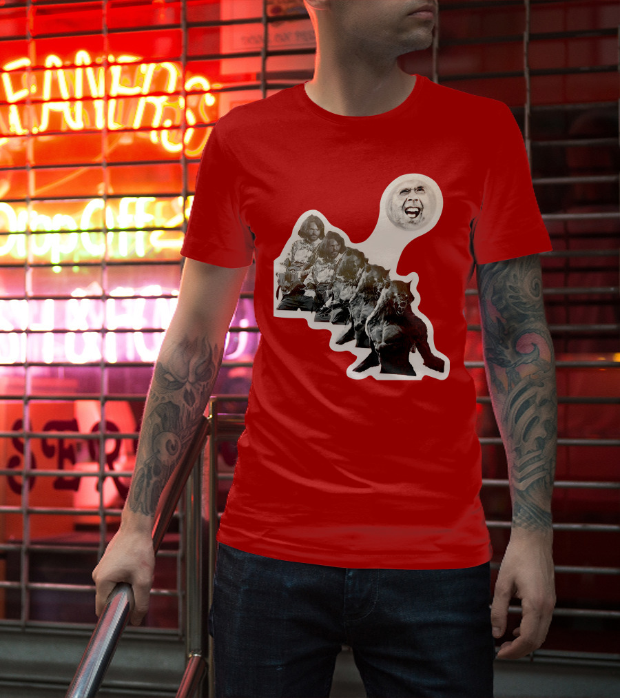 Hilarious Meme Jeffrey Wolf Transformation Full Moon Face Reaction T-Shirt