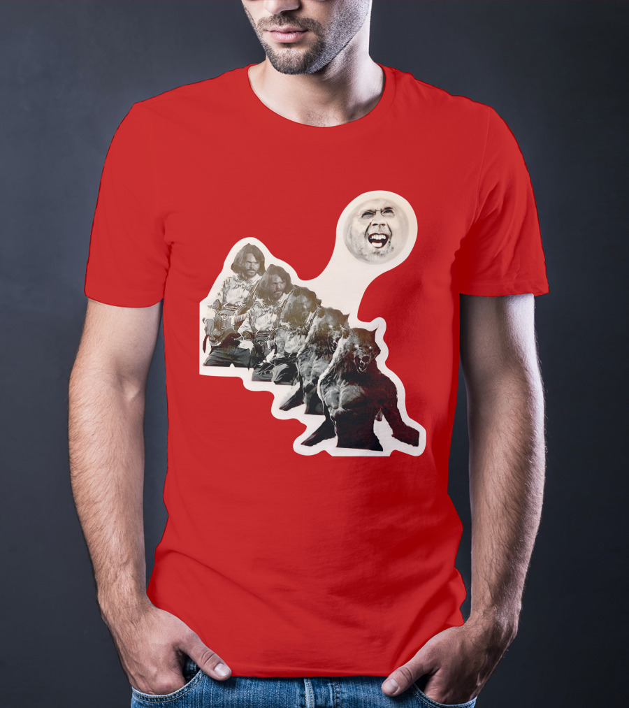 Hilarious Meme Jeffrey Wolf Transformation Full Moon Face Reaction T-Shirt
