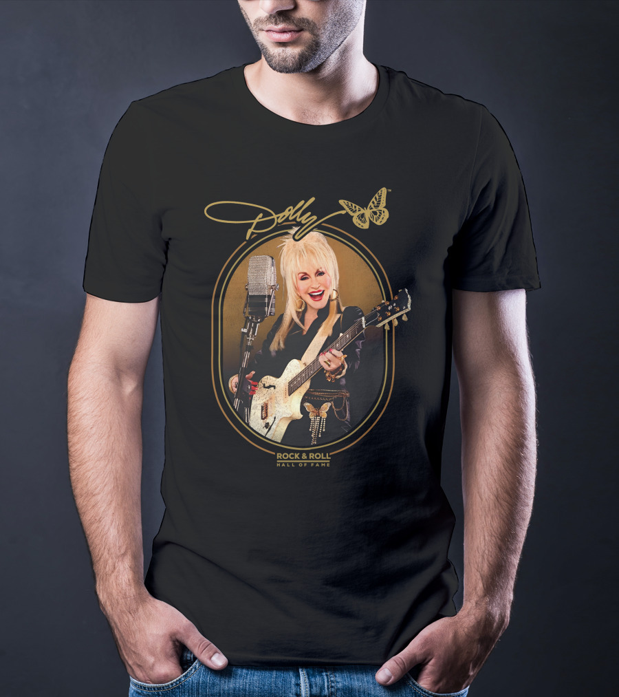 Dolly Parton Rock And Roll Hall Of Fame With Guitar And Microphone T-Shirt