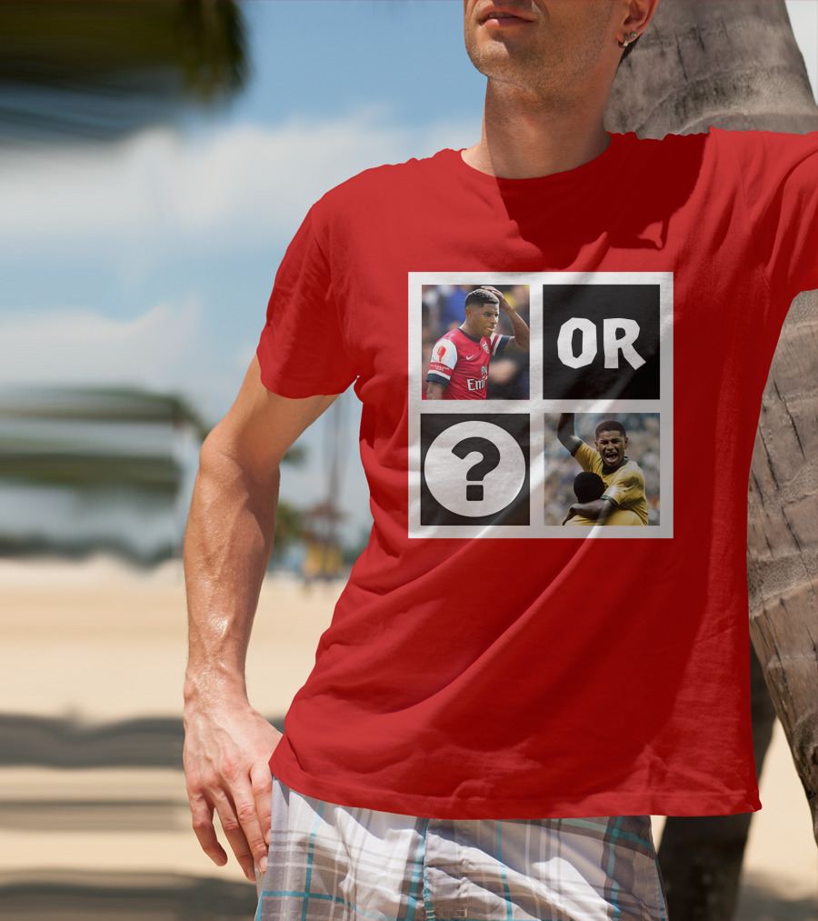 Redmancdesigns Walcott Or Pele Soccer Icons Question Mark Retro Combo T-Shirt