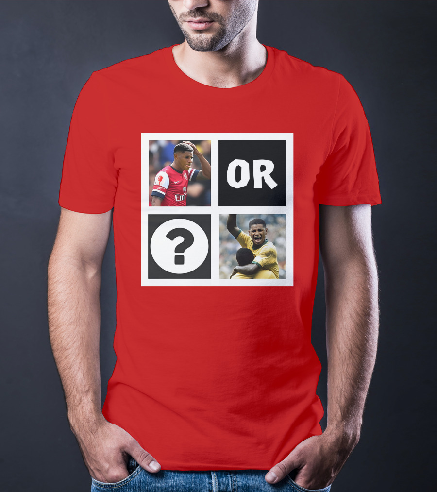 Redmancdesigns Walcott Or Pele Soccer Icons Question Mark Retro Combo T-Shirt