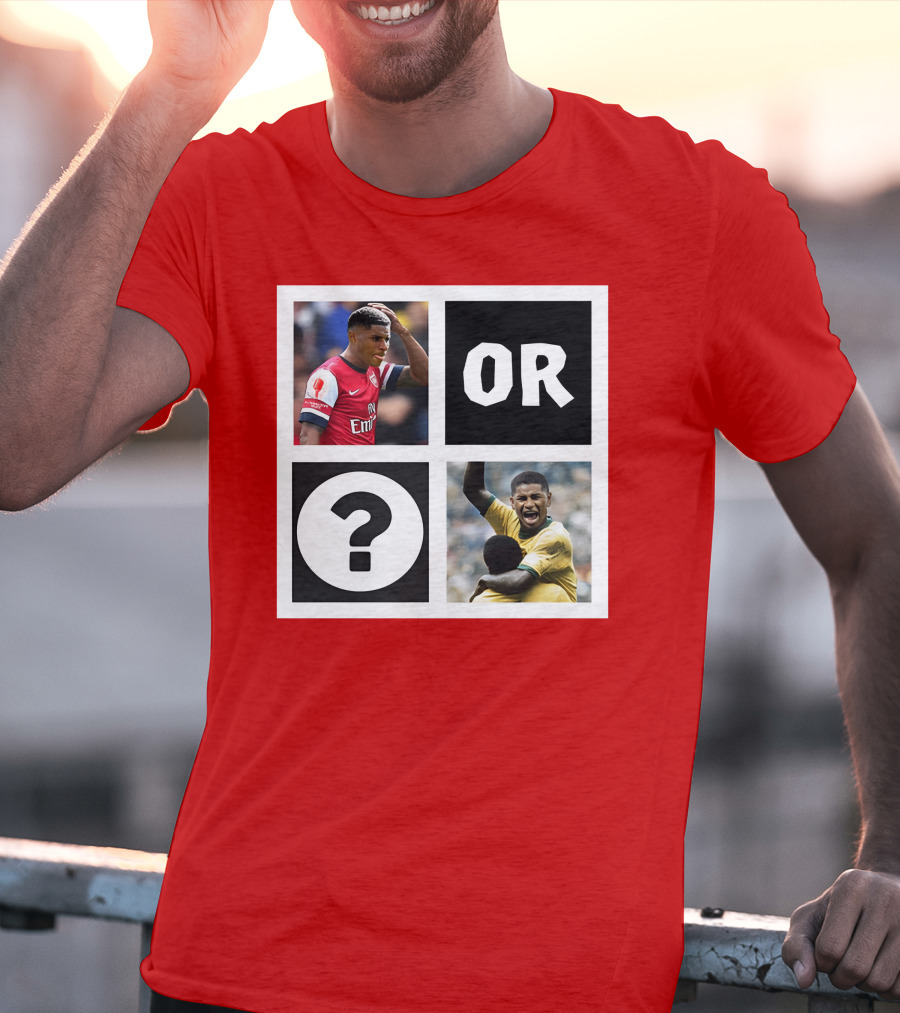 Redmancdesigns Walcott Or Pele Soccer Icons Question Mark Retro Combo T-Shirt
