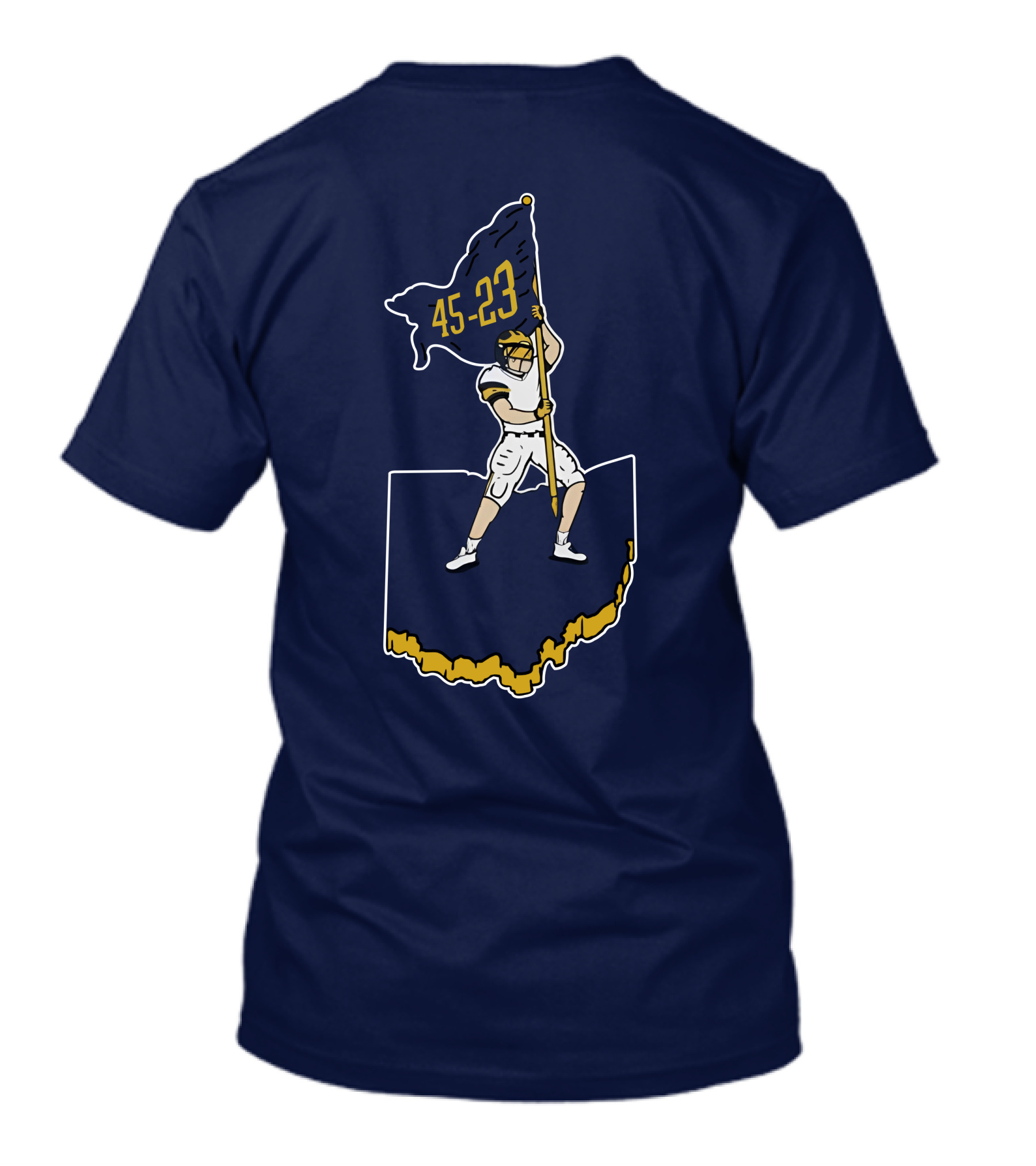 45-23 Football Player Flag Plant Ohio Outline T-Shirt
