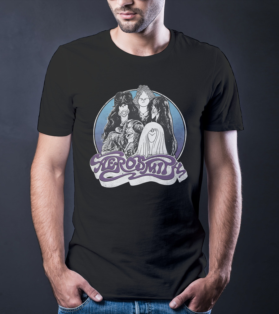 Aerosmith Cartoon Band Members T-Shirt