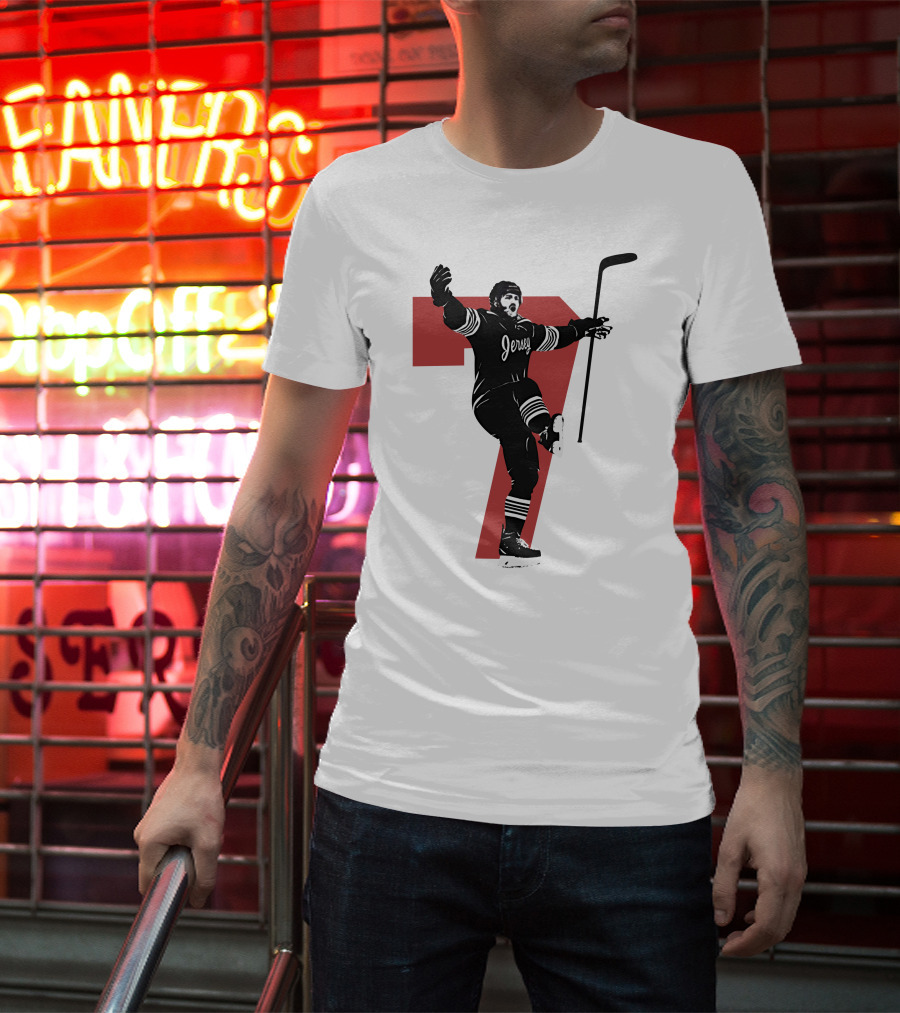 Jersey Number Seven Devils Youth Foundation Dougie Official Hockey Merchandise T-Shirt