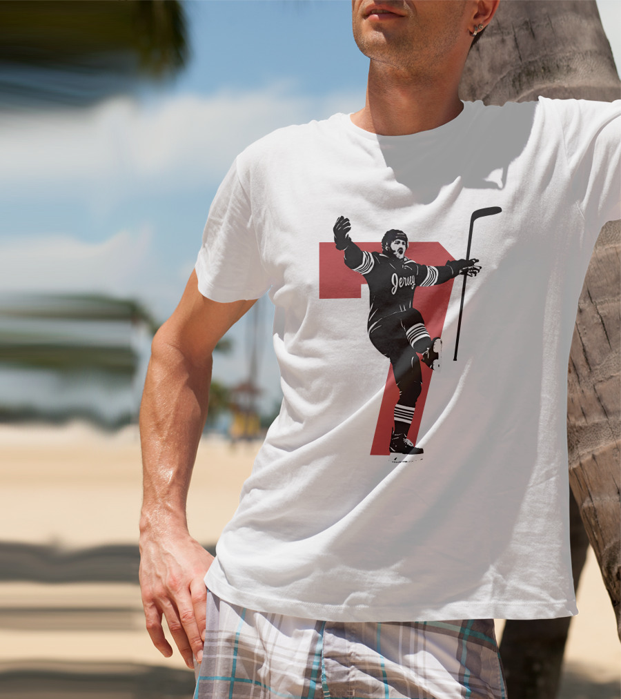 Jersey Number Seven Devils Youth Foundation Dougie Official Hockey Merchandise T-Shirt