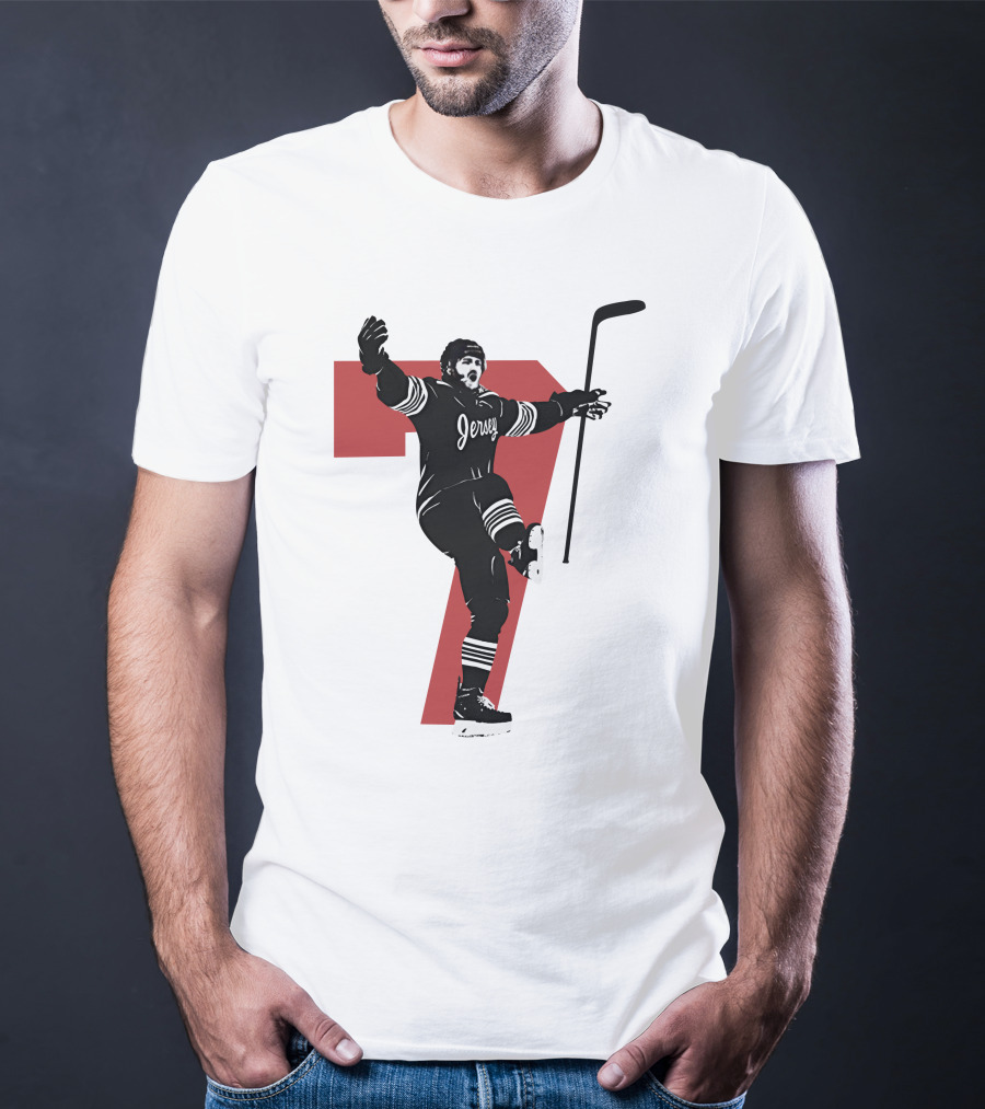 Jersey Number Seven Devils Youth Foundation Dougie Official Hockey Merchandise T-Shirt