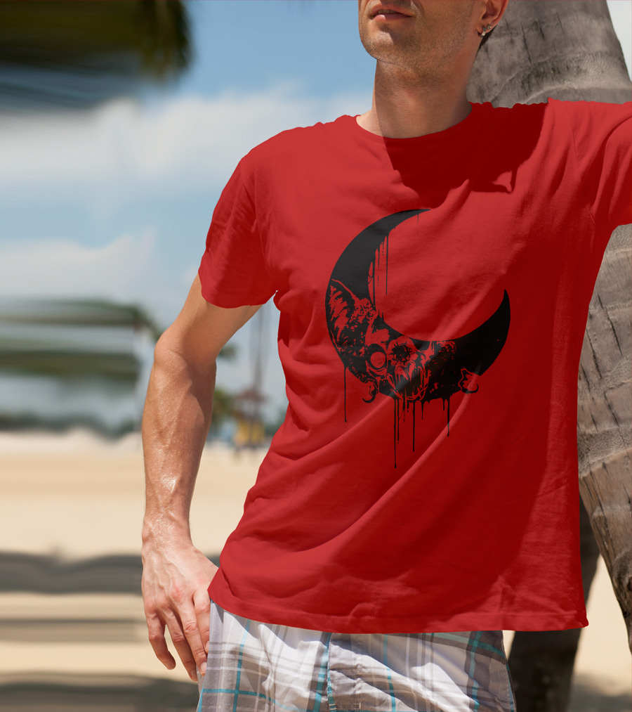 Mxmorggo Blood Moon Bat Dripping T-Shirt