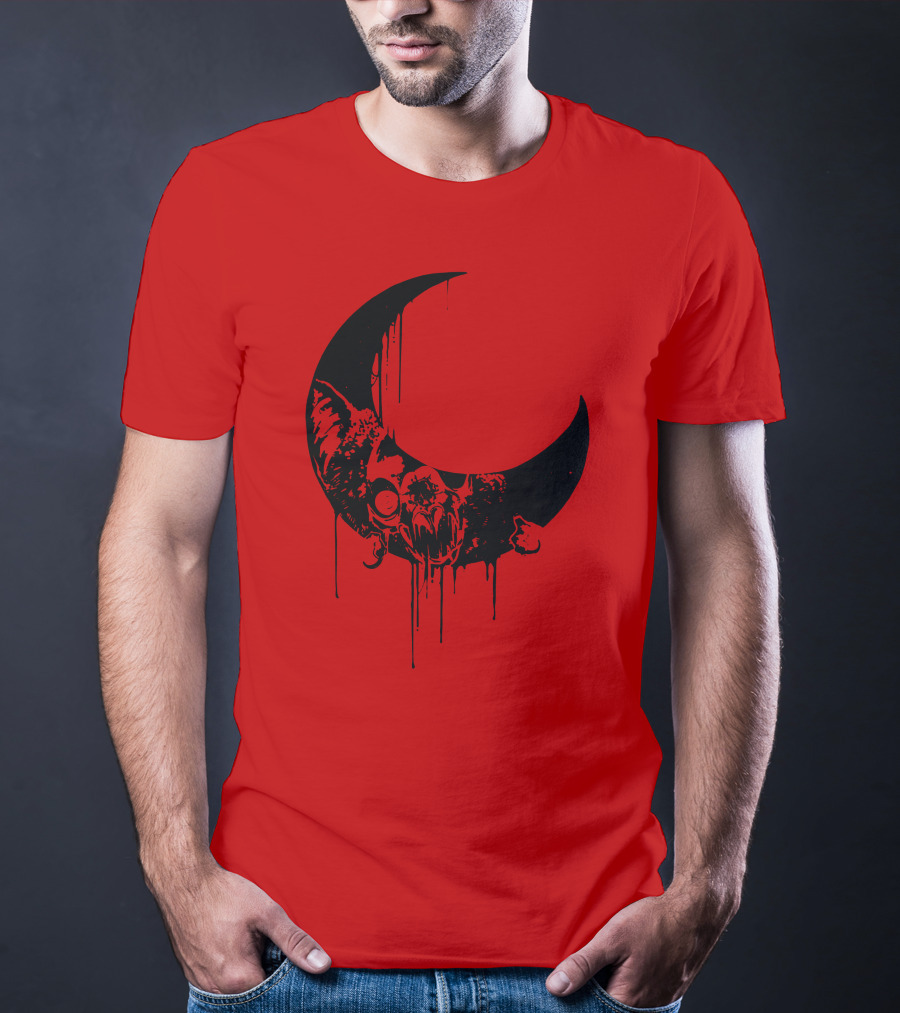 Mxmorggo Blood Moon Bat Dripping T-Shirt