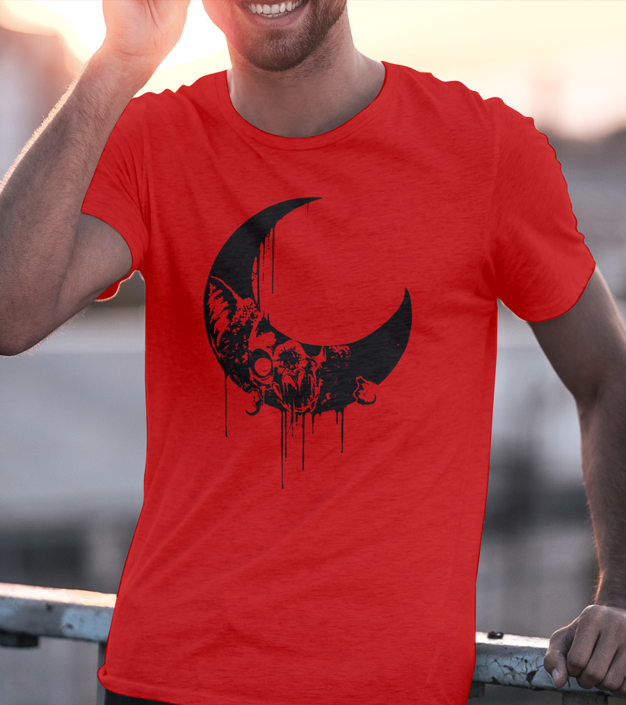 Mxmorggo Blood Moon Bat Dripping T-Shirt