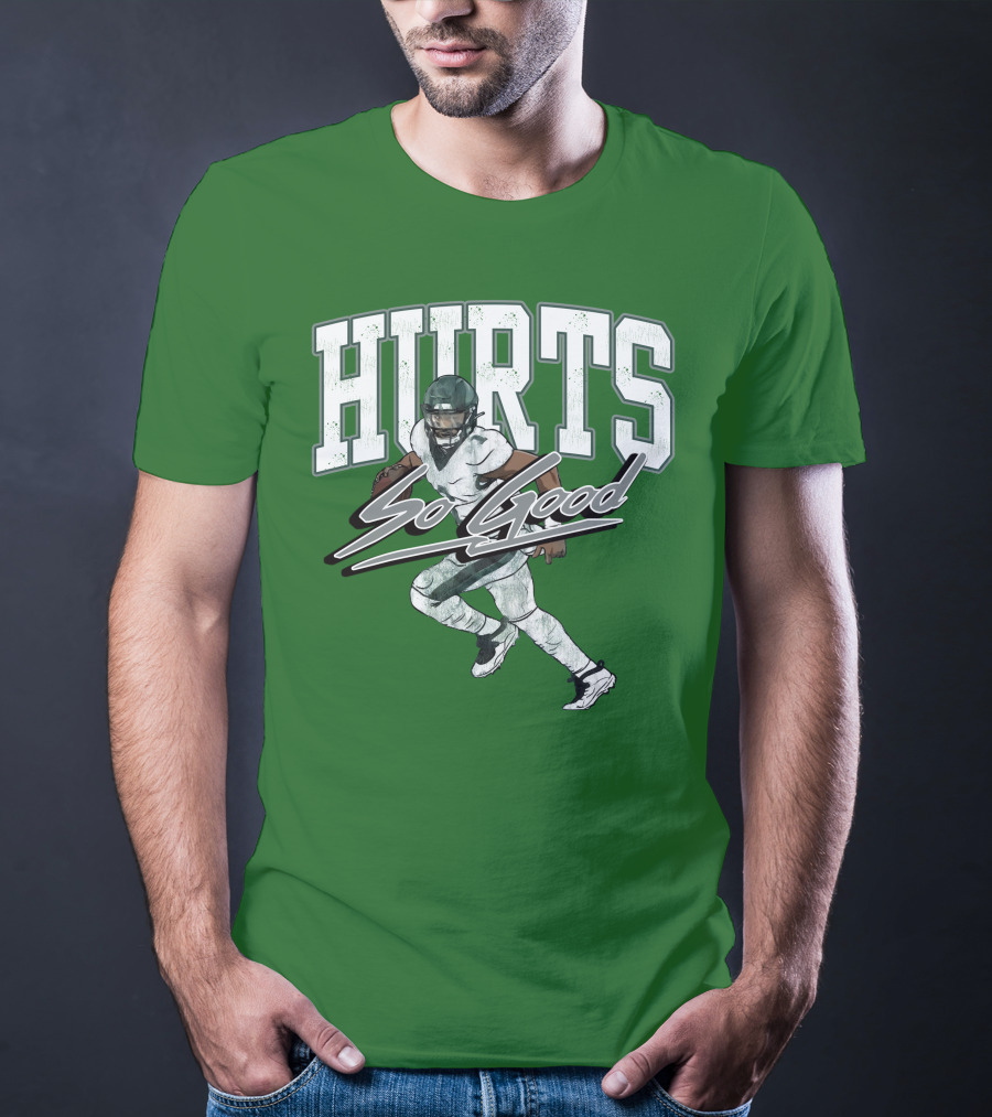 Hurts So Good Pigment Dyed Football Player Green T-Shirt