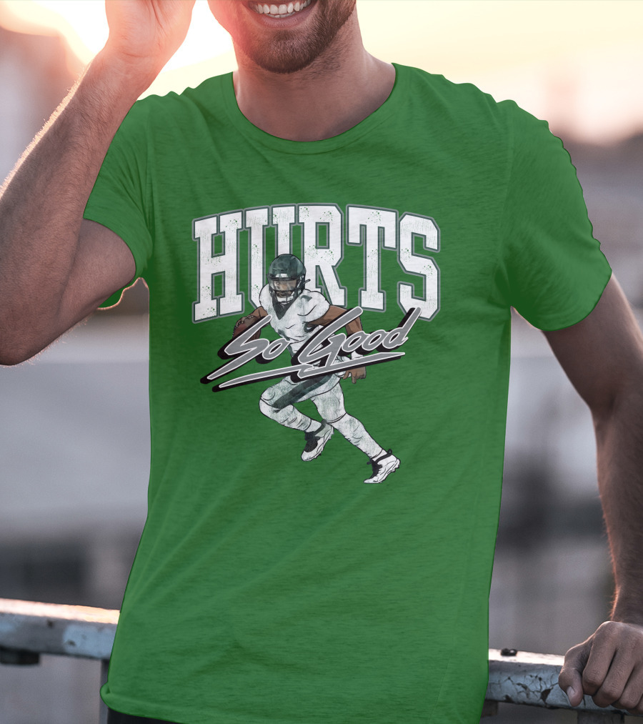Hurts So Good Pigment Dyed Football Player Green T-Shirt